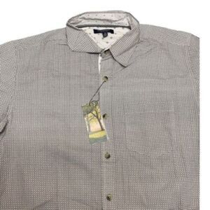 Britches Sport by Samtex Men’s M Button Up Short Sleeve‎ Shirt Tartan Geometric